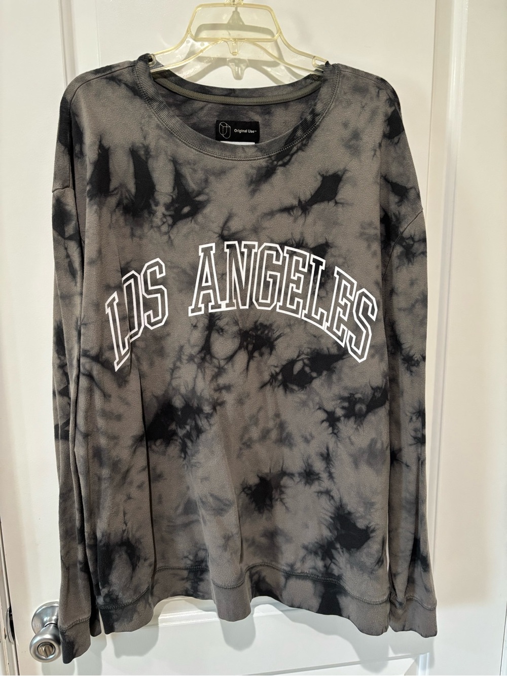 Los Angeles Tie-Dye Pullover Sweatshirt - Black & Gray